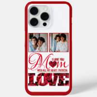 Photo Red Heart I Love You Mum Elegant Mothers Day