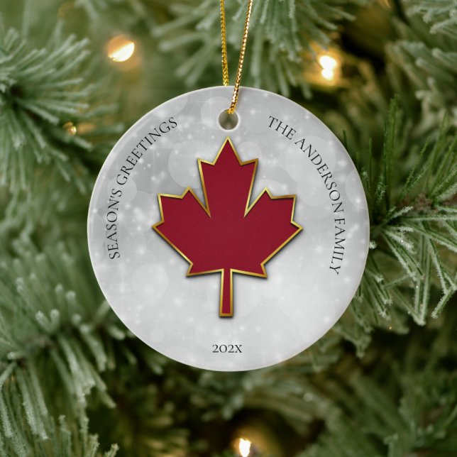 Photo Red Maple Leaf Ceramic Tree Decoration (Tree)