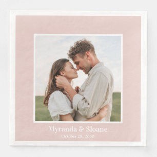 Photo Rehearsal Dinner Blush Pink Napkin