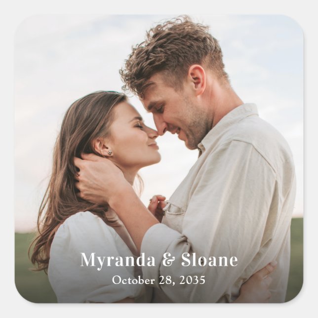 Photo Rehearsal Dinner Square Sticker (Front)