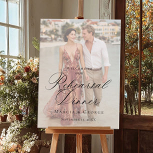 Photo rehearsal dinner welcome sign