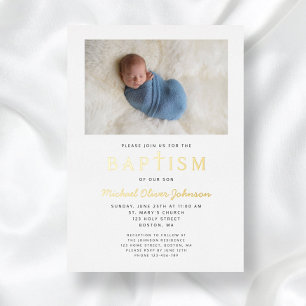 Photo Religious Cross Blue Boy Baptism Gold