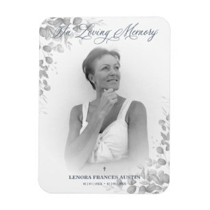 Photo Remembrance Service Dear Ones in Black White Magnet