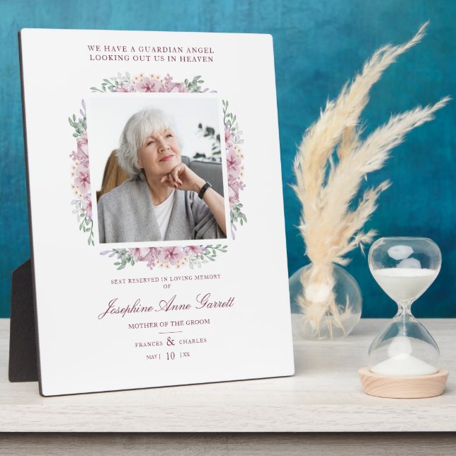 Photo Remembrance Wedding Dear Ones Pink Shades Plaque (Side)