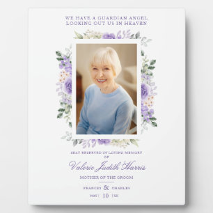 Photo Remembrance Wedding Dear Ones Purple Shades Plaque