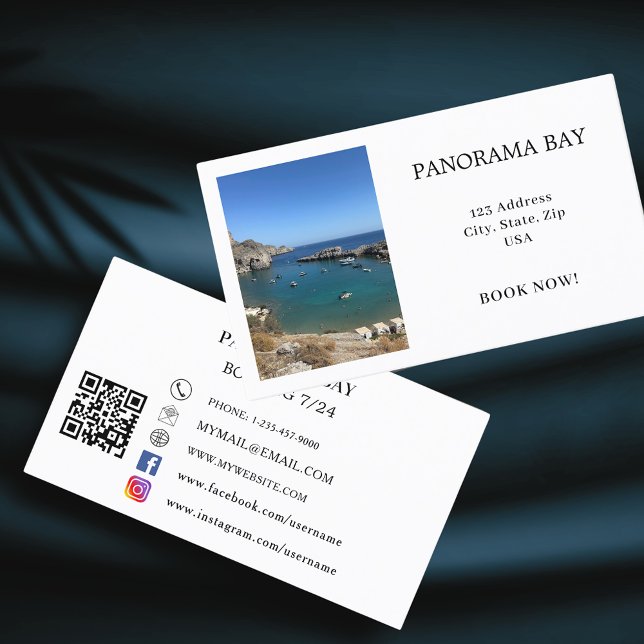 Photo rental travel tourism QR code Business Card (Creator Uploaded)