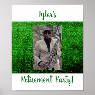 Photo retirement custom party celebration red poster