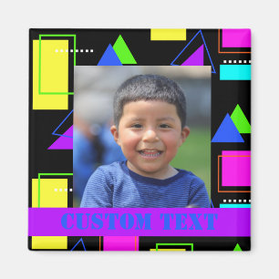 PHOTO RETRO 80S NEON FLUORO COLOR GEOMETRIC SHAPE MAGNET