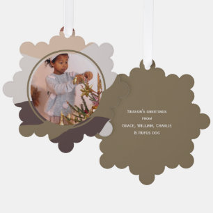 Photo Retro Abstract Personalised Christmas Tree Decoration Card