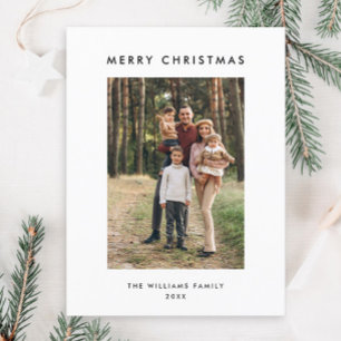 Photo Retro Christmas Plaid Greeting Holiday Postcard