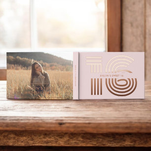 Photo Retro Elegant Blush Sweet 16 Guest Book