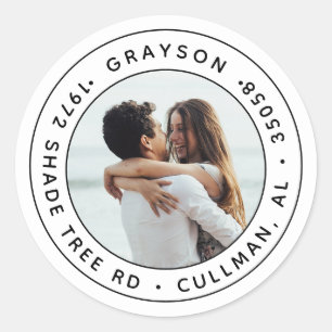 Photo Return Address Label/Seal Classic Round Sticker