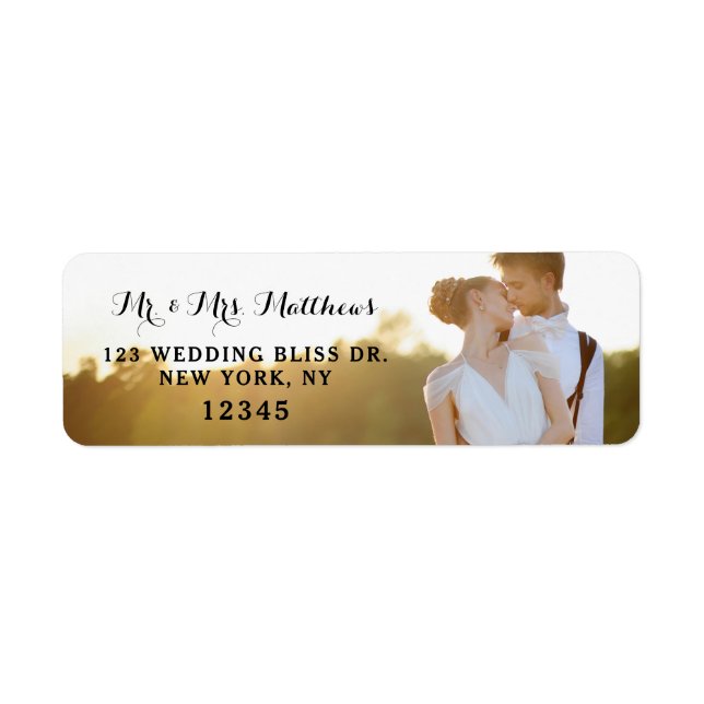 Photo Return Address Labels | Wedding Bliss Design (Front)