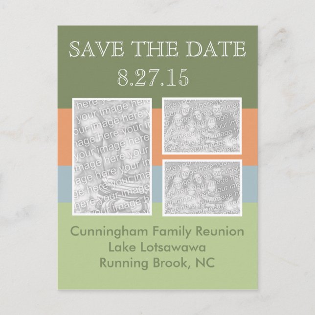 Photo Reunion Save the Date Announcement Postcard (Front)
