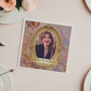 Photo Rococo Soft Renaissance Gold Bridal Shower Napkin