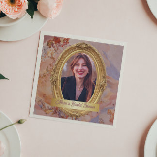 Photo Rococo Soft Renaissance Gold Bridal Shower Napkin