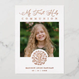 Photo Romantic Real Rose Gold Floral Wreath