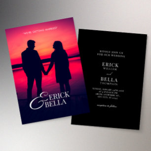 Photo Romantic shilouette wedding  Invitation