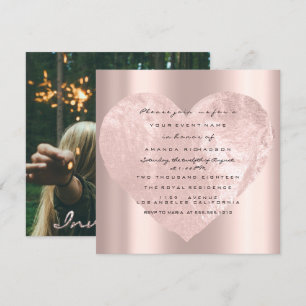 Photo Rose Bridal Shower Rose Pink Heart Grily Invitation