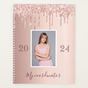Photo rose gold glitter drips blush 2025 planner