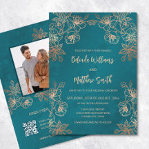 Photo Rose Gold Teal Wedding