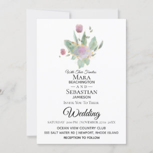 *~* Photo - RSVP - QR ROSE BOUQUET AR12 Wedding Invitation