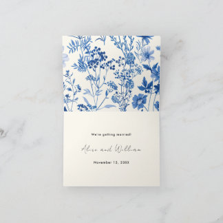 Photo Rustic Blue Wildflower Wedding Announcement