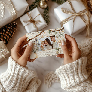 Photo Rustic Botanical Christmas Holiday Card