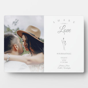 Photo Rustic Botanical Wedding #Hashtag Share Love Plaque