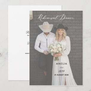 photo rustic cowboy boho elegant modern rehearsal invitation
