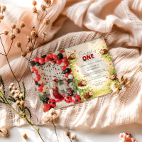 Photo Rustic Floral Lady Bug 1st Birthday