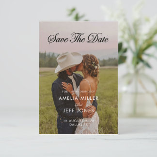 photo rustic minimal simple modern cowboy save the date