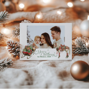 Photo Rustic Western Christmas  Holiday Card