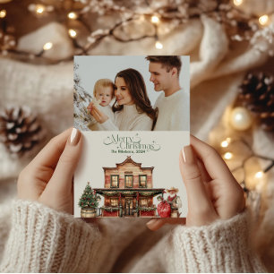 Photo Rustic Western Christmas  Holiday Card