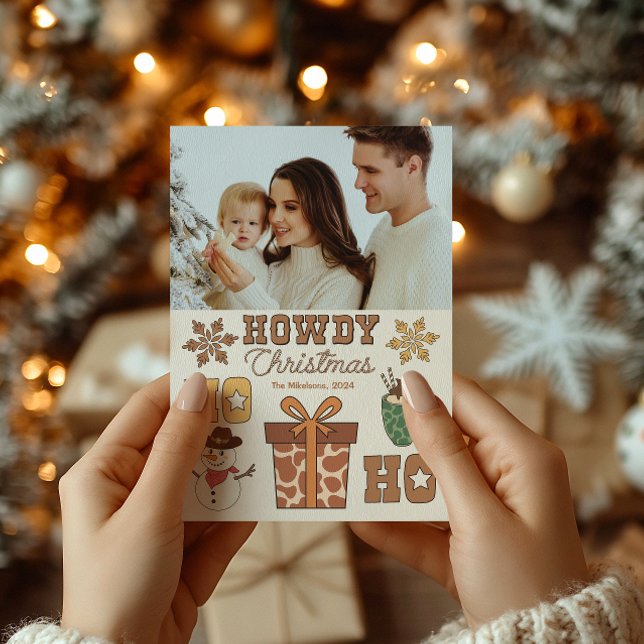 Photo Rustic Western Christmas  Holiday Card (Creator Uploaded)