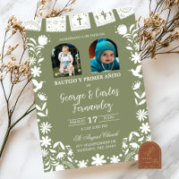 Photo Sage Green Cielito Lindo Boy Twins Baptism