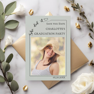 Photo Sage Green Graduation party Save the Date