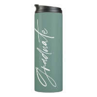 Photo sage green graduation script modern elegant