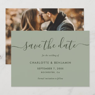 Photo Sage Green Wedding Announcement