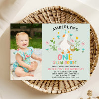Photo Sage One Silly Goose 1st Birthday Invitation