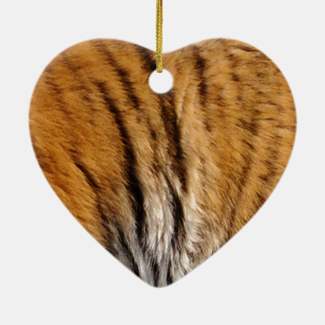 Photo-sampled Tiger Stripes Big Cat Wildlife Ceramic Tree Decoration (Back)