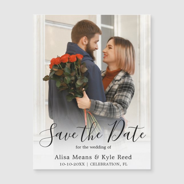 Photo Save the Date Announcement Magnet (Front)