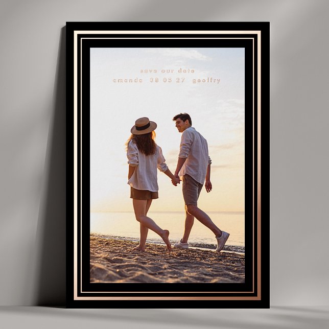 photo save the date black elegant frames rose gold (Creator Uploaded)