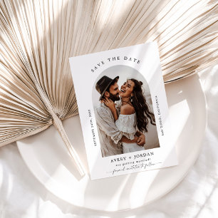 Photo Save the Date, Boho Minimalist Save the Date Invitation