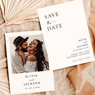 Photo Save the Date, Boho Minimalist Save the Date Invitation