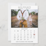 Photo Save The Date Calendar<br><div class="desc">This simple,   wedding save the date template features a clean,  modern design. Customise it with your information and make it uniquely yours!

To move the heart,  click personalise > scroll down > click "customise further".</div>
