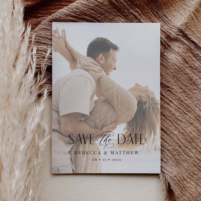 Photo Save The Date Card Boho Minimal Wedding (Creator Uploaded)