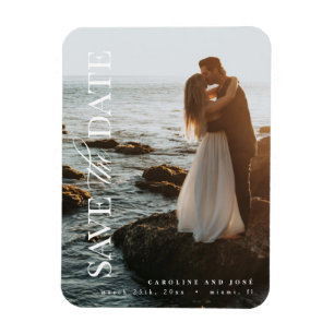 Photo Save the Date Card, Elegant Modern  Magnet