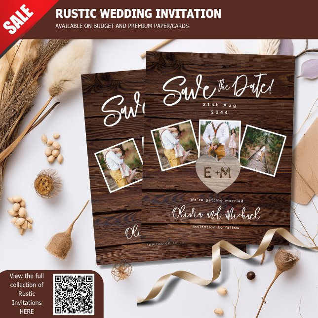Photo Save The Date Cards Rustic Wedding Theme (Creator Uploaded)