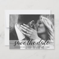 Photo Save the Date elegant script Wedding Website